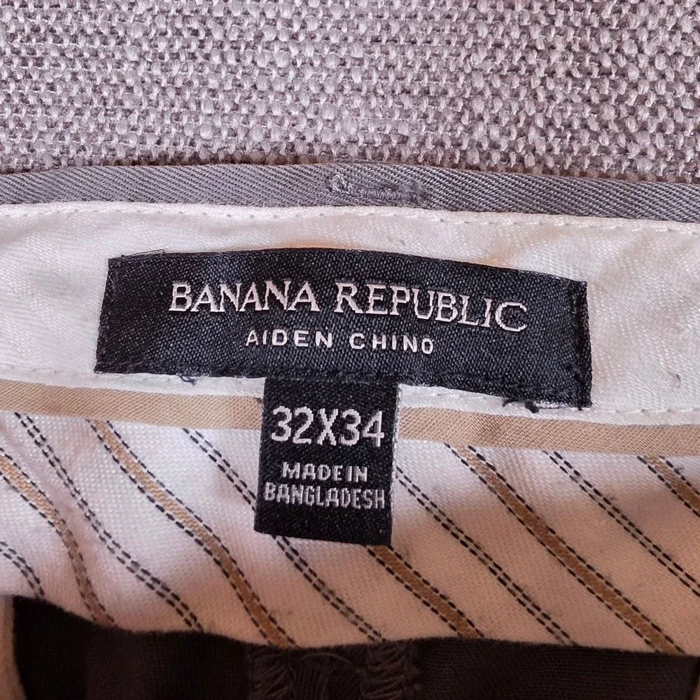 Banana Republic Aiden Chino Men 32/34 Urban Grey Rapid Movement Stretch Slim